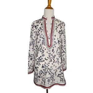 Tory Burch Evil Eye Printed Tunic Embellished Lightweight Symbols Women 4